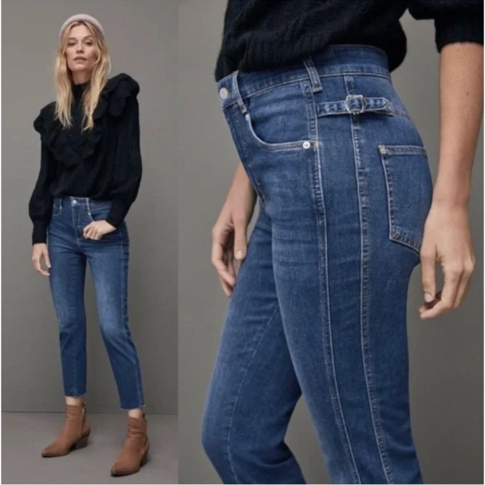 Pilcro and the Letterpress Anthropologie Buckle Ultra High-Rise Crop Jeans SZ 30
